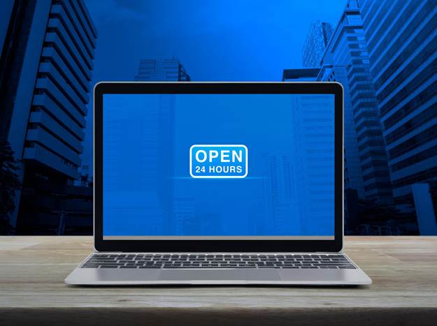Business full time service online concept