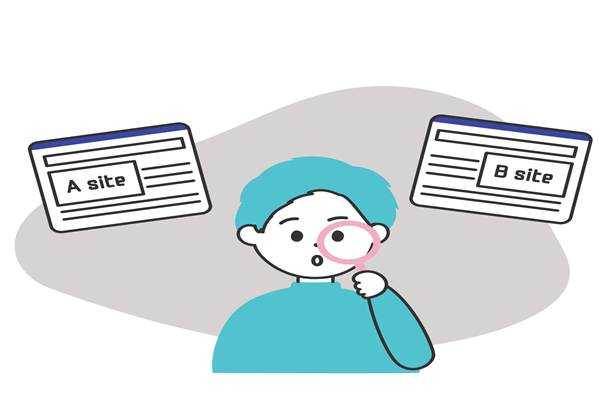 A man researching competitors and sites