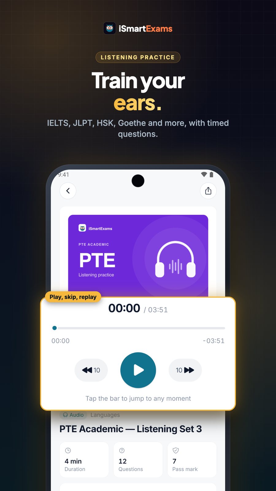 iSmartExams listening practice