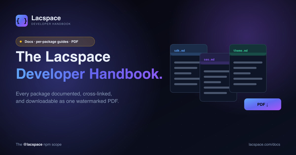 The Lacspace Developer Handbook: Every Package, Cross-Linked, and a PDF to Keep