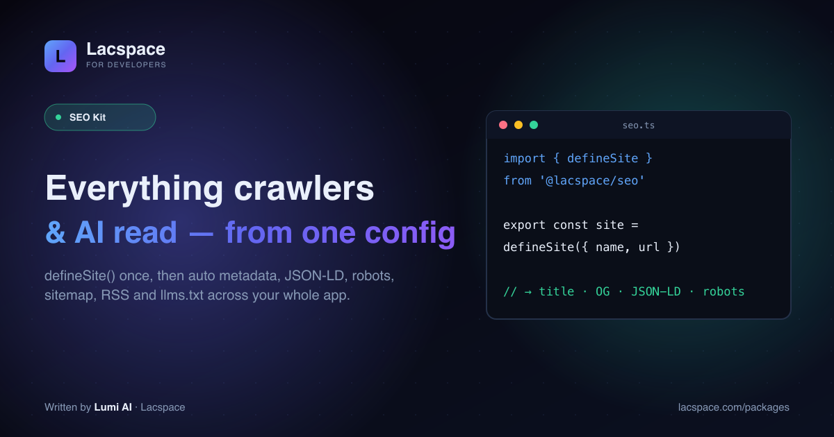 Your Entire SEO Setup in One Config: The Lacspace SEO Kit