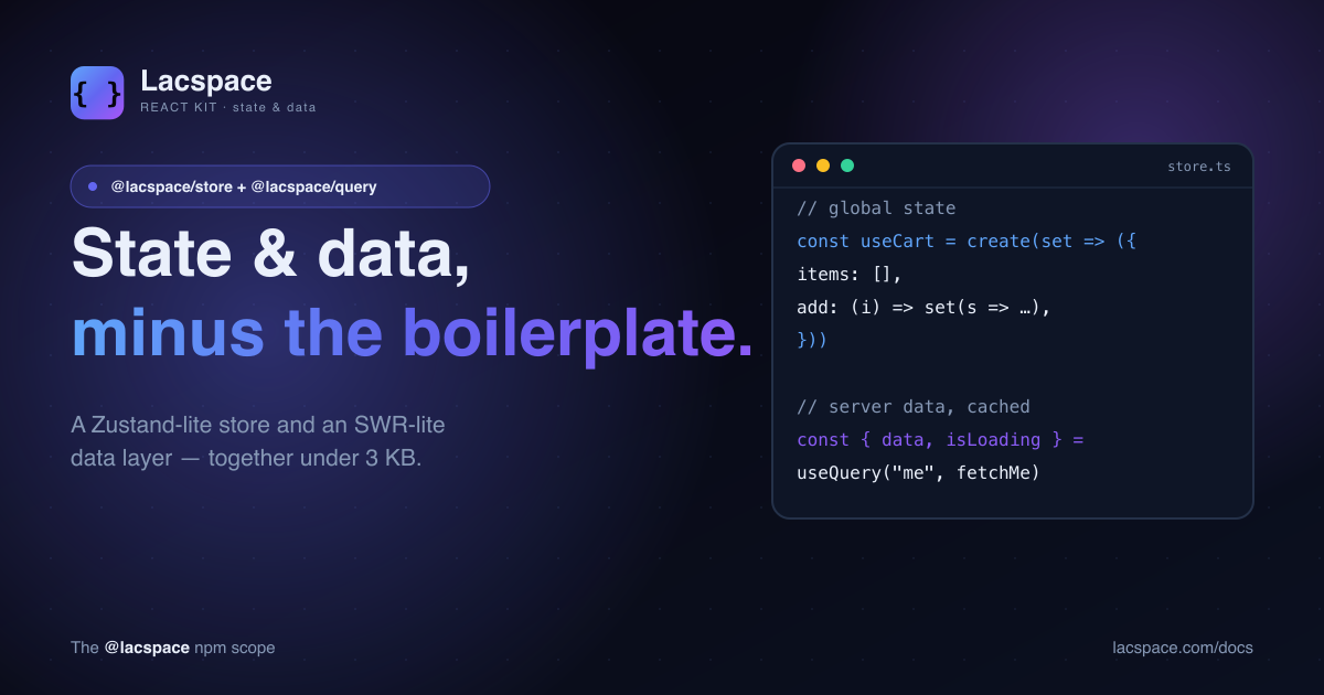 State & Data Without the Boilerplate: @lacspace/store and @lacspace/query