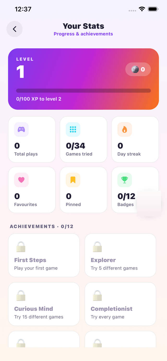 Game Collection stats and achievements