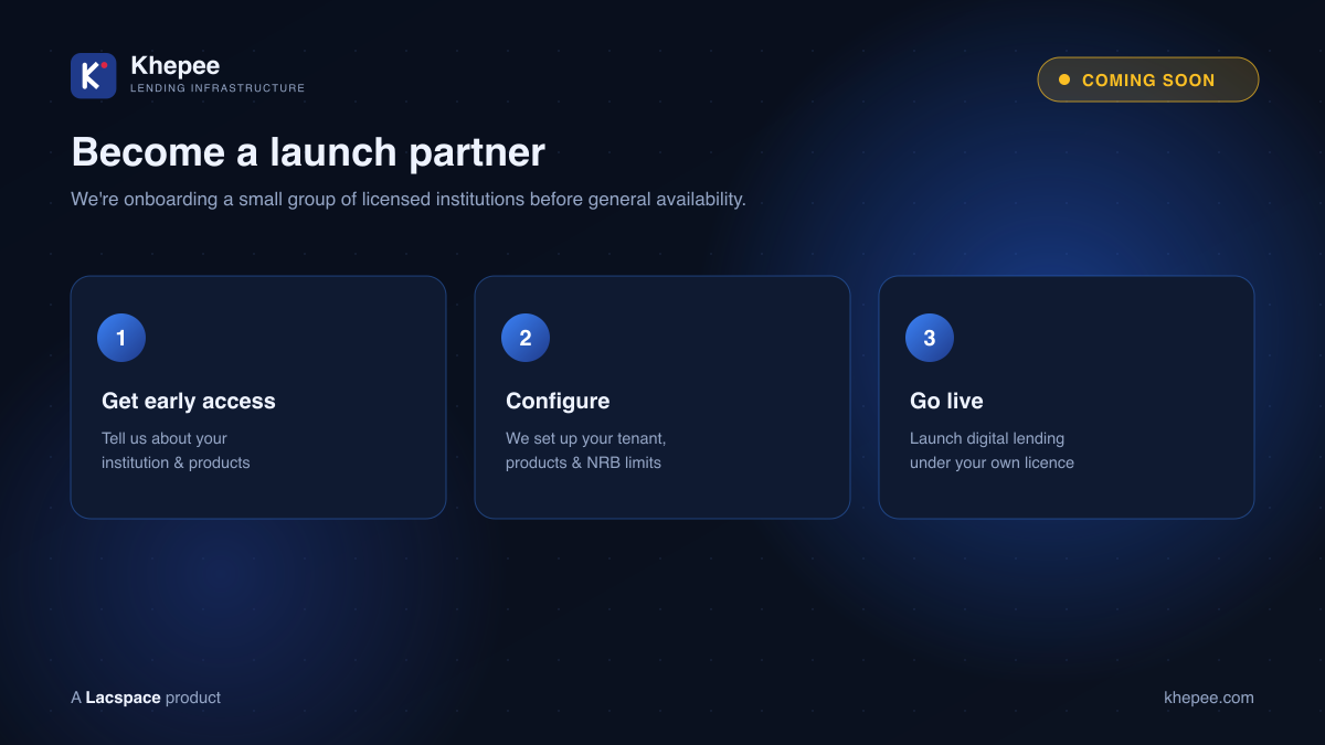 Become a Khepee launch partner — get early access, configure, go live