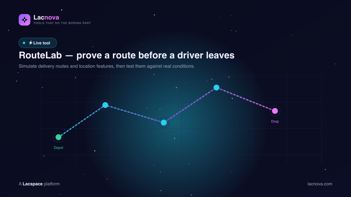 RouteLab — prove a route before a driver leaves the depot