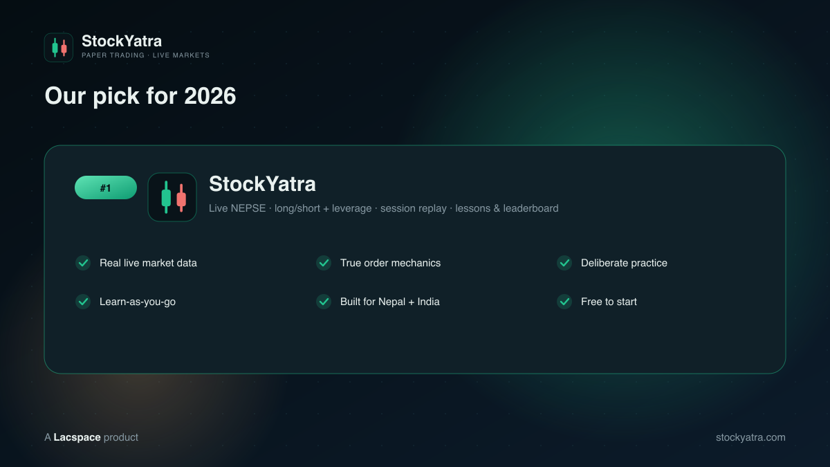 StockYatra — our 2026 pick for best paper trading app in Nepal